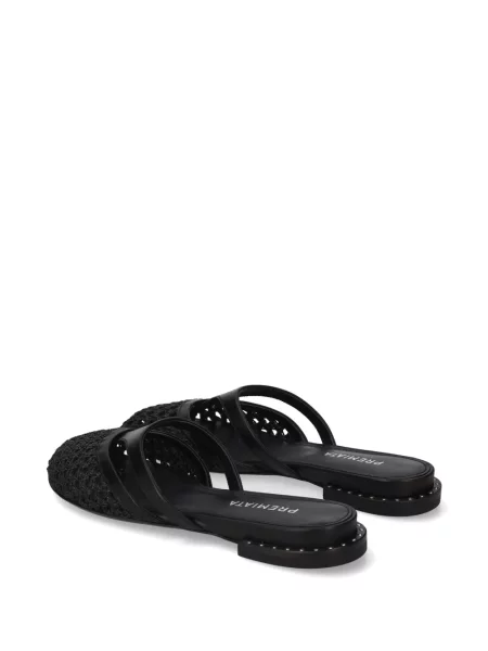 Papuci tip mules Premiata fără toc cu tepi negru