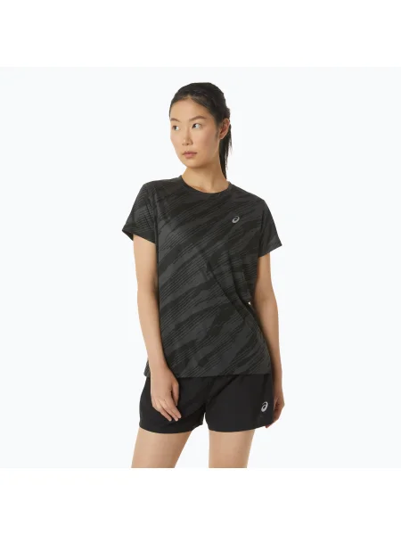 Tricou de alergat pentru bărbați ASICS Core All Over Print graphite grey/performance black negru