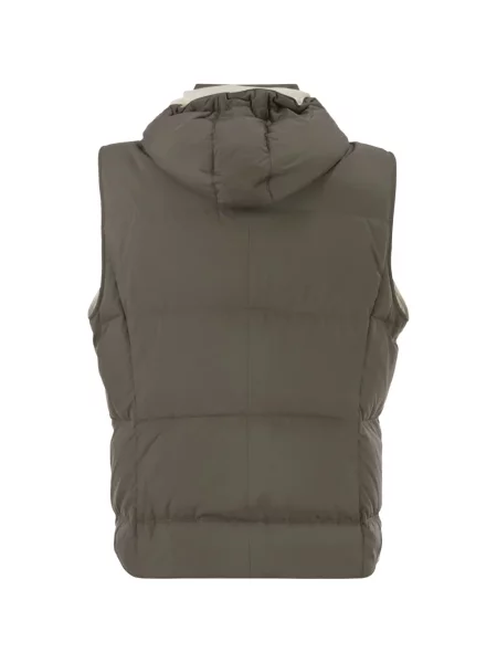 Vestă Brunello Cucinelli cu glugă maro