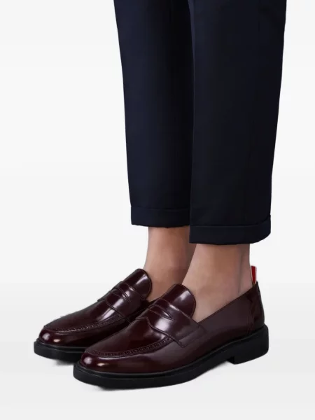 Pantofi loafer Thom Browne din piele roșu