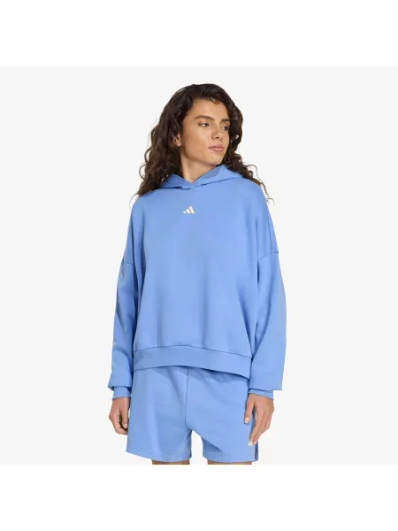 Bluza z kapturem Adidas Performance w paski z kapturem niebieska