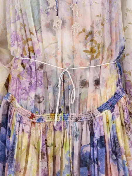 Gulerat rochie mini Zimmermann cu model floral cu imagine
