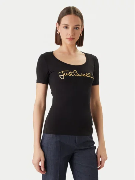 Just Cavalli T-Shirt μαύρο