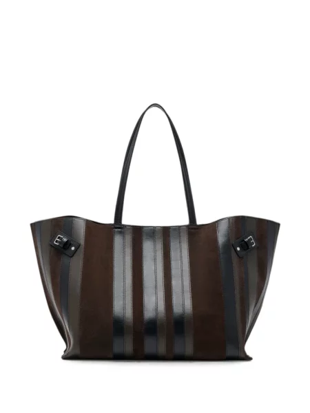 Geantă shopper Proenza Schouler cu dungi maro