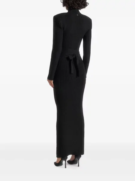 Rochie maxi Manière De Voir tricotate cu legături negru