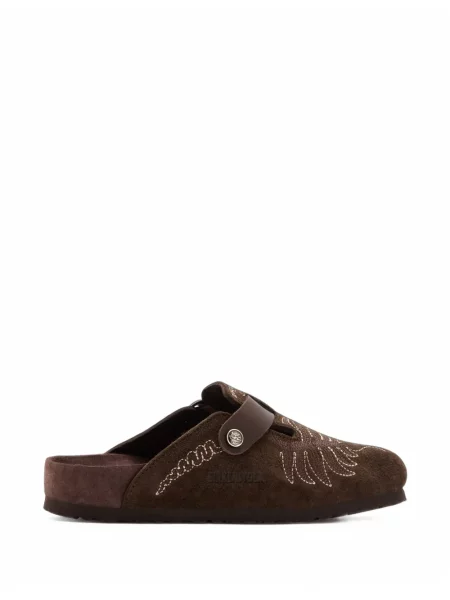 Sandale Birkenstock 1774 cu broderie cu cataramă maro