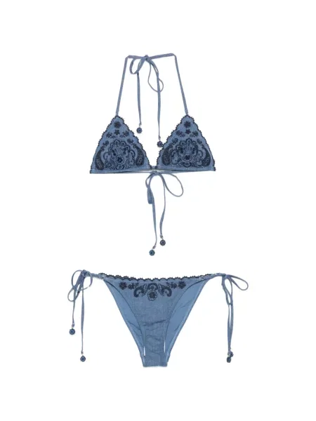 Bikini Zimmermann s vezom s paisley uzorkom plava