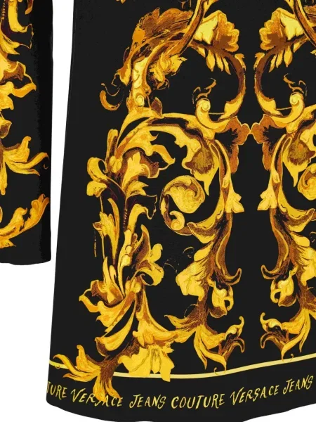 Костюм дънкова рокля Versace Jeans Couture с принт до коляното черно