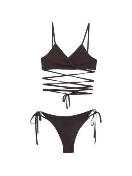 Bikini The Attico cu legături plic maro