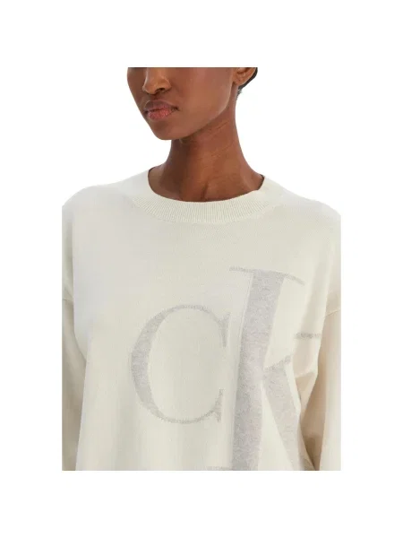 Calvin Klein Jeans Sveter prírodná biela