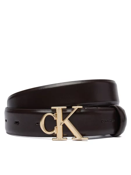 Calvin Klein pasek skórzany brązowy