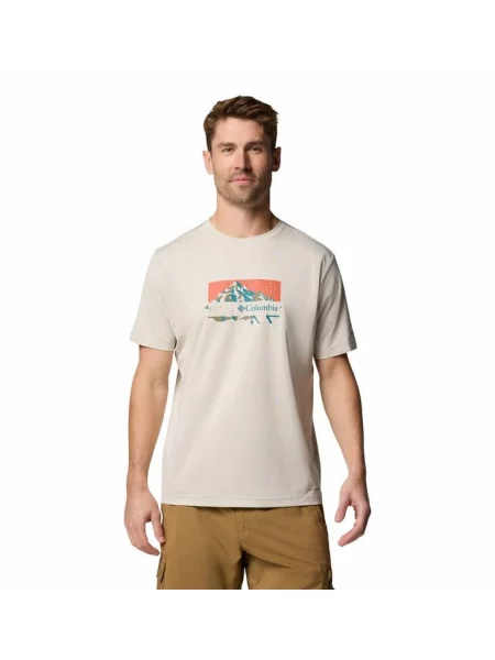 COLUMBIA Koszulka Ice Lake II SS Tee dark stone/peak direction-M beżowa