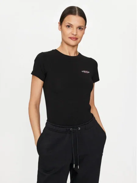 Класическа тениска Guess Jeans черно