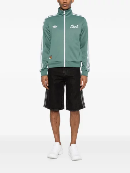 Tricou Adidas cu broderie cu dungi alergare verde