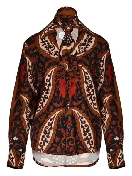 Риза Johanna Ortiz с принт кепър кафяво