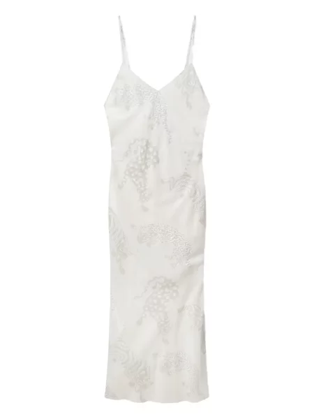 Rochie Stella Mccartney cu broderie de costum alb