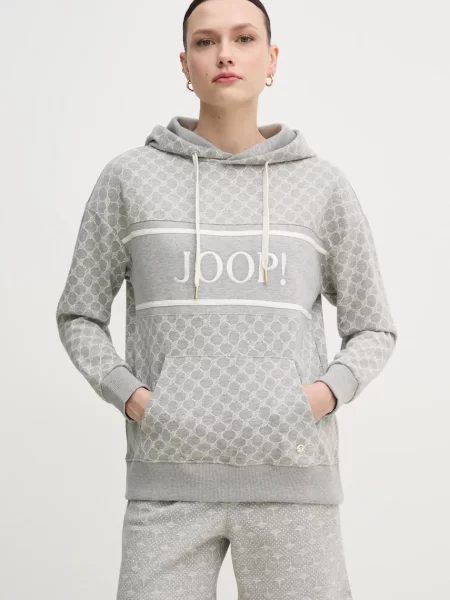 Суичър с качулка Joop! с качулка с принт сиво