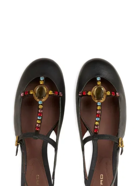 Sandale Etro din piele slingback negru