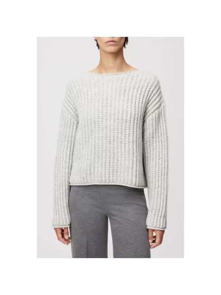 Sweter z dzianiny z okrągłym dekoltem model ‘IMENY’ Drykorn szary