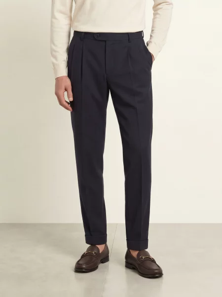 Boss Kalhoty Perin Relaxed Fit tmavě modrá