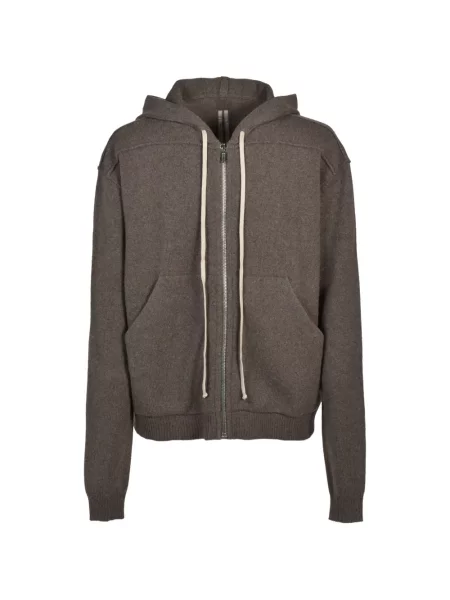 Hanorac cu glugă Rick Owens tricotate maro