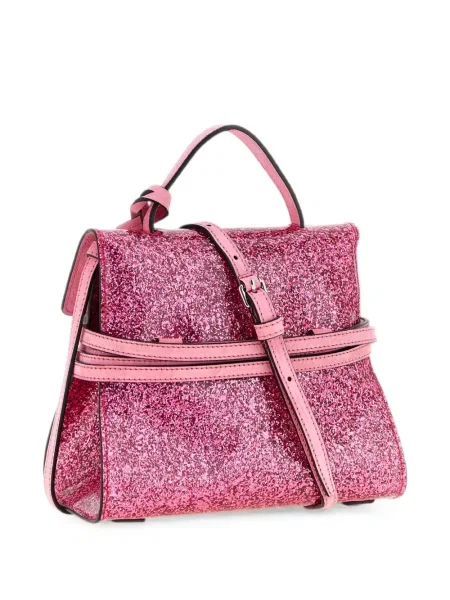 Τσάντα shopper Moschino γραβάτες ροζ