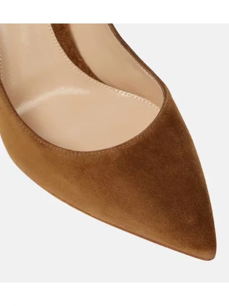 Pantofi cu toc Gianvito Rossi din piele de căprioară bej