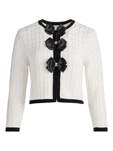 Cardigan Alice + Olivia cu funde alb