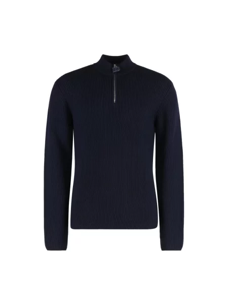 Dzianinowy sweter Dolce And Gabbana ze stójką niebieski