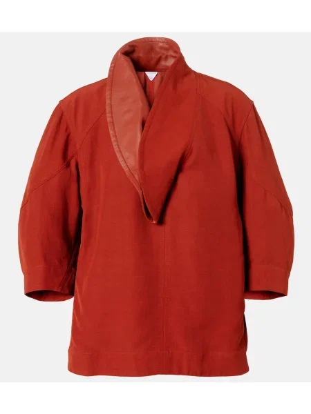 Bluză Bottega Veneta din piele roșu