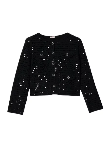 Kardigan Oltre z cekinami czarny