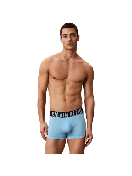Boxeralsó Calvin Klein Boxer Brief 3 pairs harbor mist/black/chilly blue. Méret: fehér