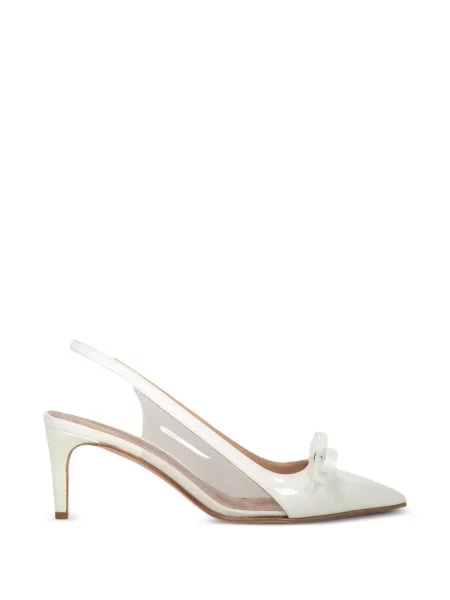 Pantofi cu toc Red(v) cu funde slingback alb