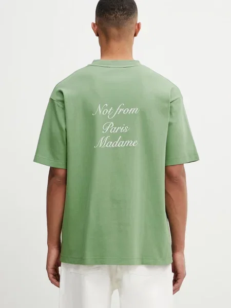 Drole de Monsieur Koszulki Mężczyzna M Calligraphy Slogan T-Shirt zielony