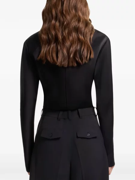 Lung top Elie Saab drapat negru