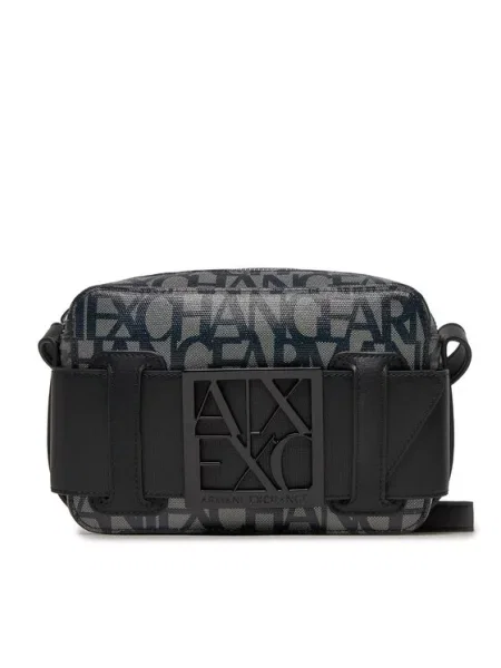 ARMANI EXCHANGE Rankinė su ilgu dirželiu pilka juoda