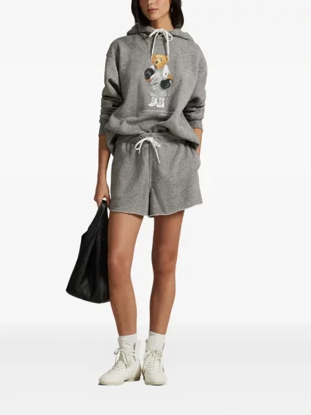 Șapcă Polo Ralph Lauren din fleece cu dungi cu volane albastru
