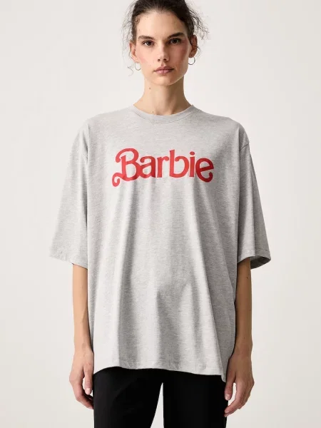 Gestuz tricou oversized pentru femei cu GZnadya gri