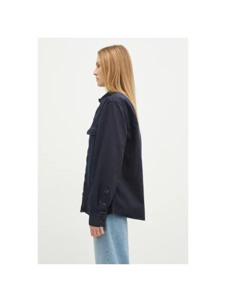 Maison Kitsuné kurtka Quilted Blouson granatowy przejściowa oversize niebieska