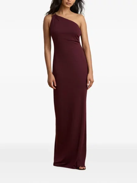 Rochie maxi Lauren Ralph Lauren cu un umăr gol roșu