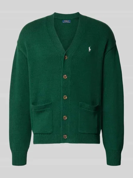 Kardigan rozpinany o kroju relaxed fit z czystej bawełny Polo Ralph Lauren zielony