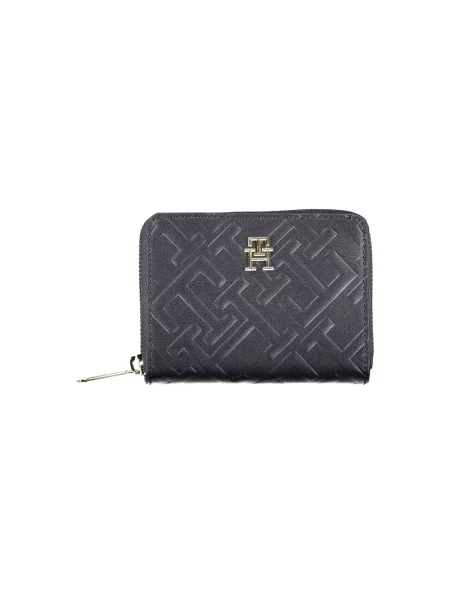 Lniany portfel Tommy Hilfiger niebieski