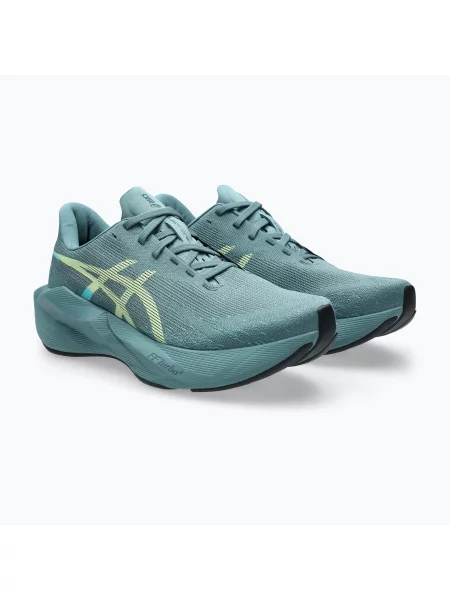 Férfi futócipők ASICS Novablast 6 foggy teal/illuminate yellow. Méret: 47 EU kék