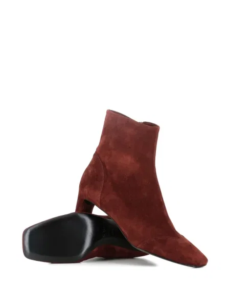 Botine Del Carlo din piele de căprioară roșu