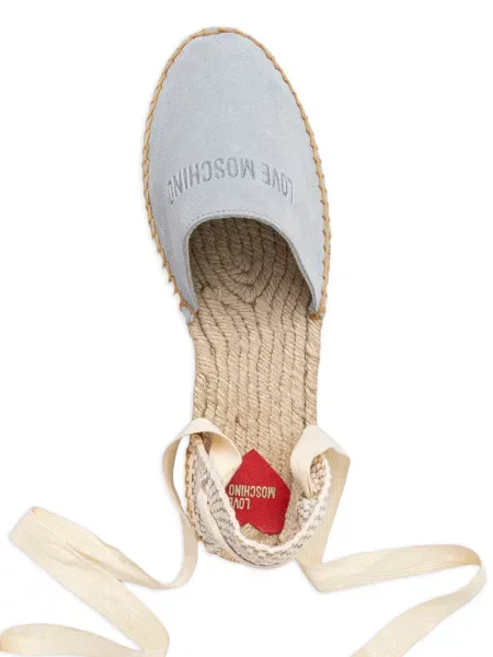 Espadrilles Love Moschino nyakkendővel autogrammal kék