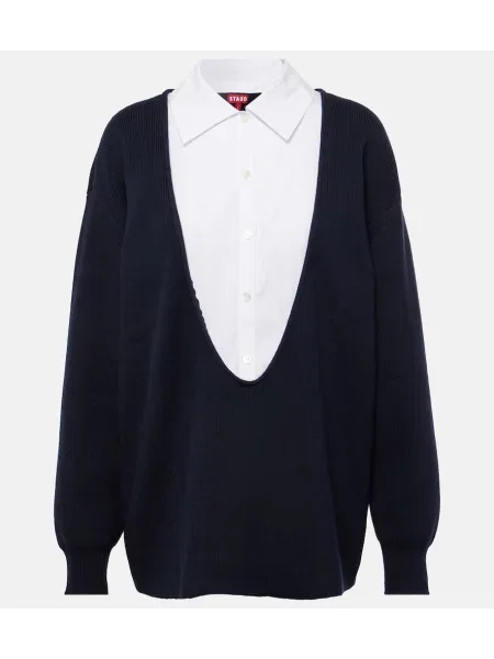 Pulover Staud din cașmir albastru