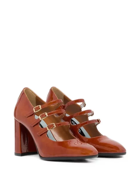 Pantofi cu toc Carel Paris din piele de lac maro