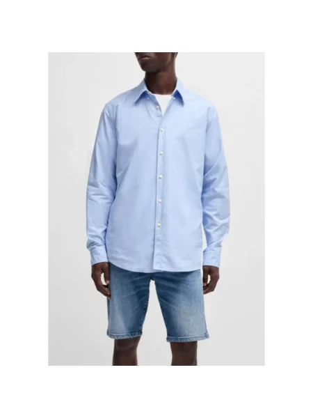 Boss Orange koszula regular z kołnierzykiem button-down niebieski