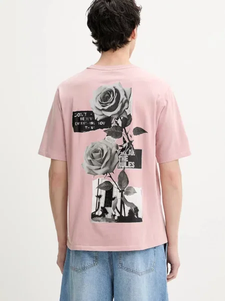 Tričko Desigual ROSA s potiskem růžová