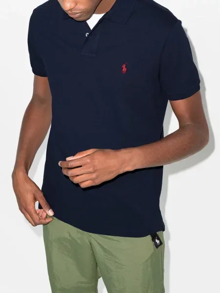 Polo Ralph Lauren Polo marškinėliai Core Replen Tamsiai Custom Slim Fit mėlyna